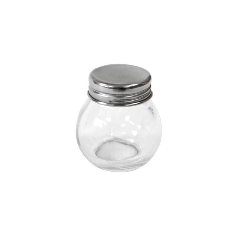 Petit pot en verre avec couvercle en acier