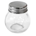 Petit pot en verre avec couvercle en acier