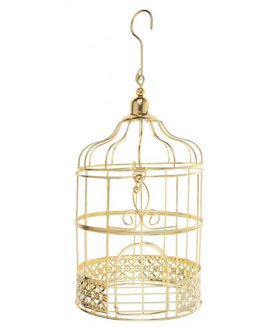 Petite tirelire cage métal Dorée