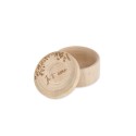 Boite alliance ronde en bois "je t'aime"