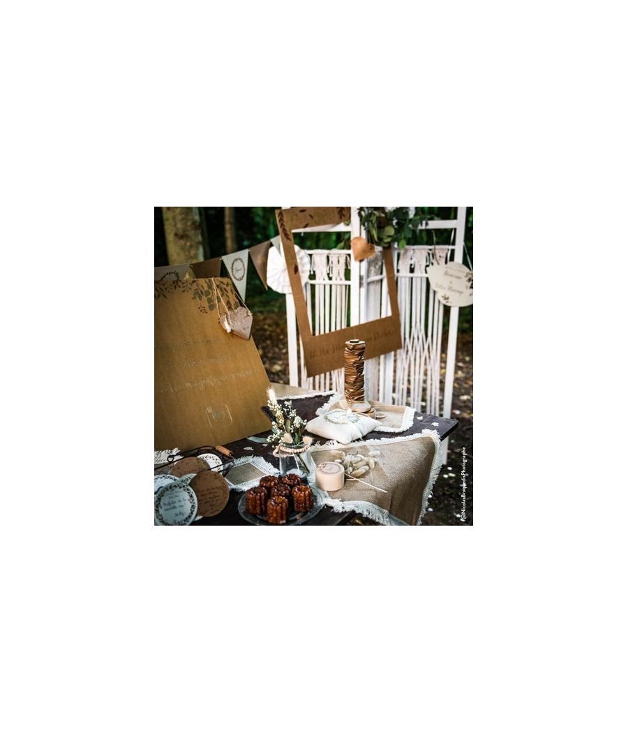 Boite alliance ronde en bois "je t'aime"
