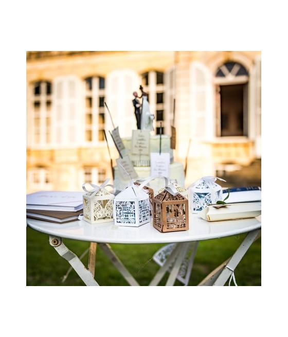 10 étiquettes pour cierges magiques blanches et or