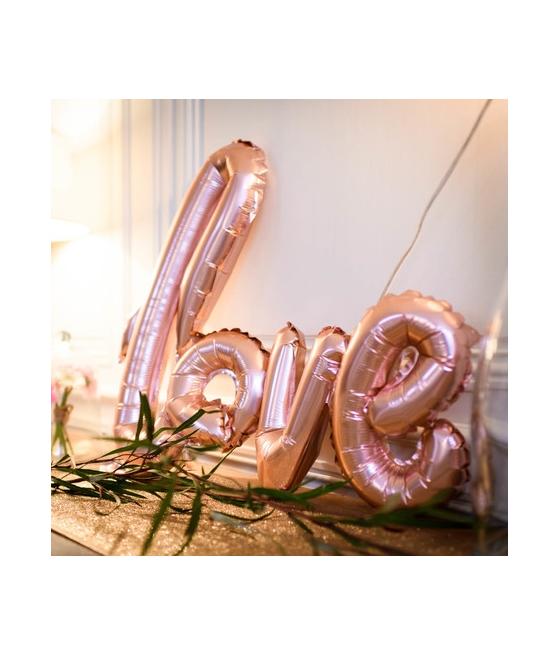 Ballon "love" métal rose gold