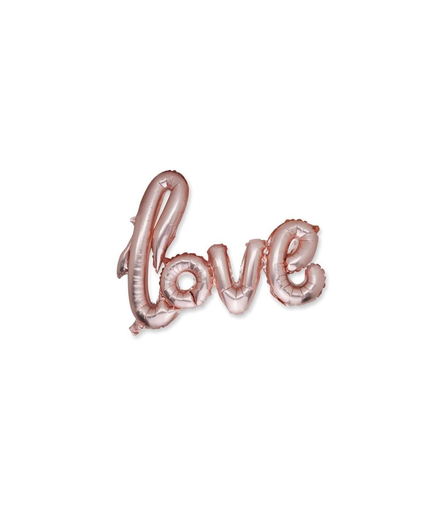 Ballon "love" métal rose gold