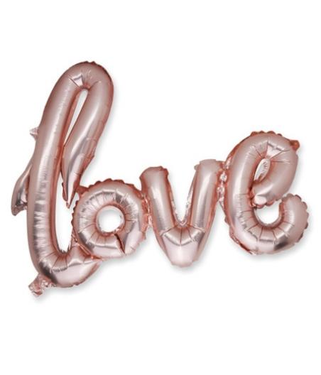Ballon "love" métal rose gold