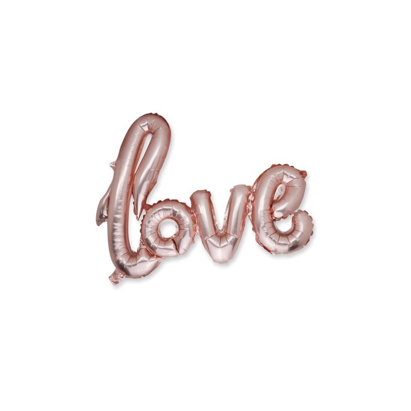 Ballon "love" métal rose gold