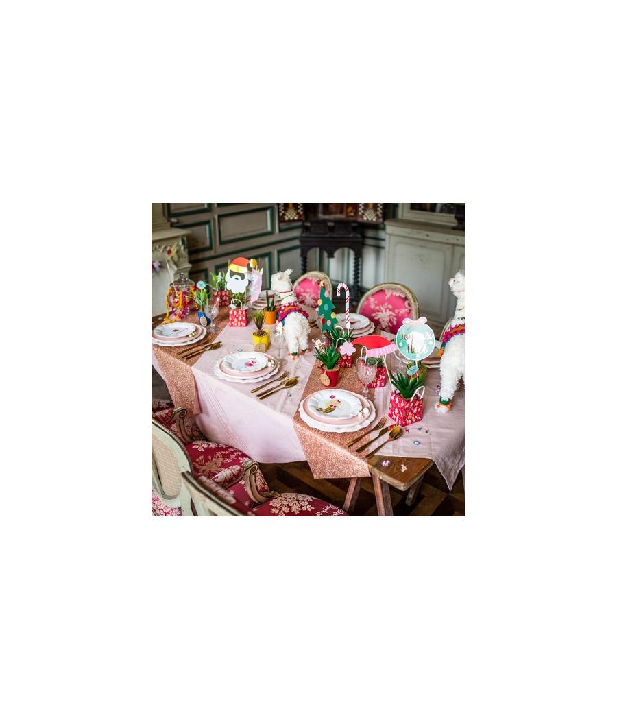 Chemin de table rose gold