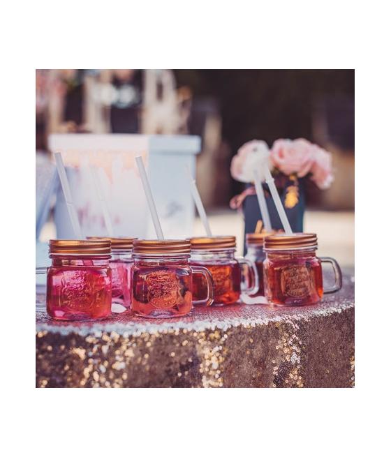 Jarre Rose Gold avec paille