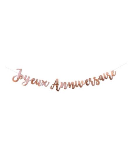 guirlande joyeux anniversaire rose