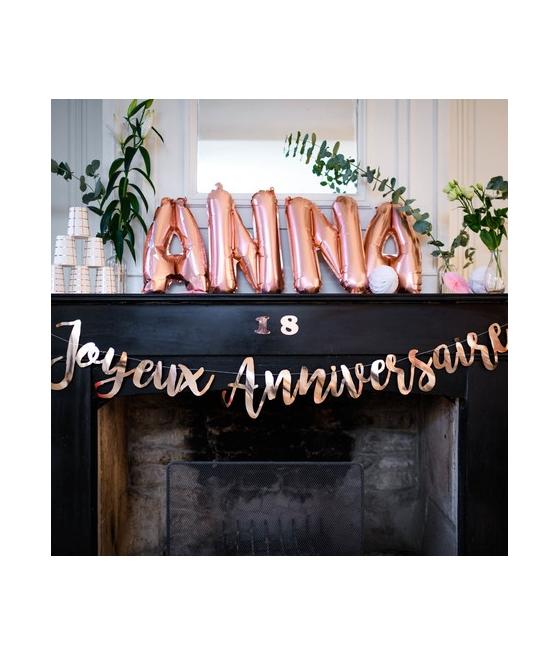 guirlande joyeux anniversaire rose