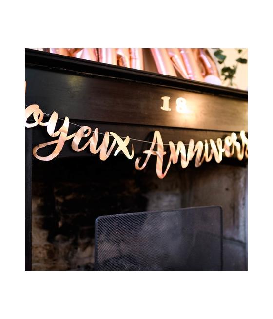 guirlande joyeux anniversaire rose