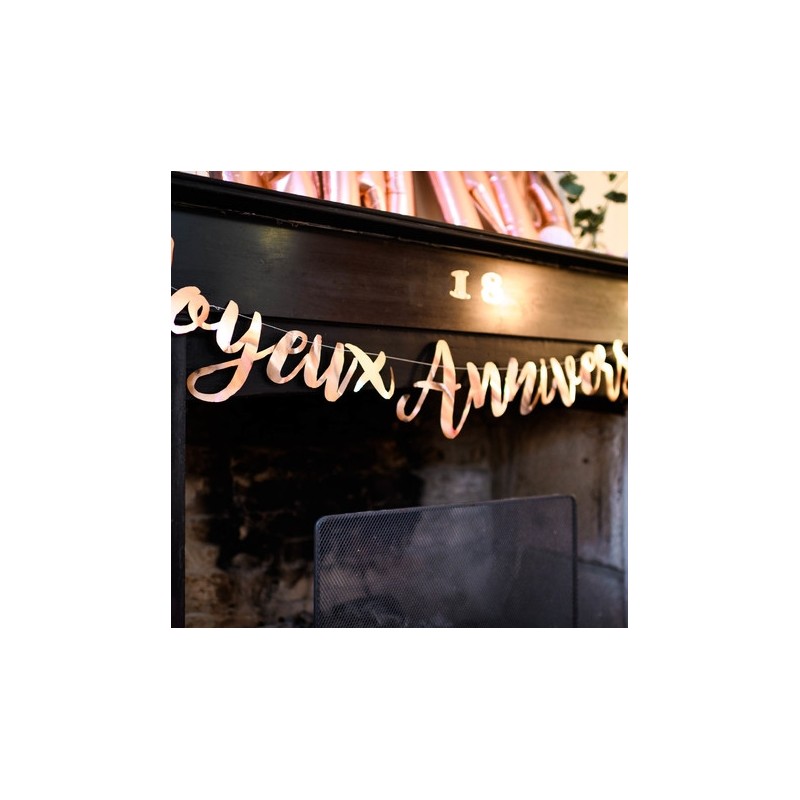 guirlande joyeux anniversaire rose