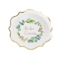 8 assiettes bébé d'amour eucalyptus