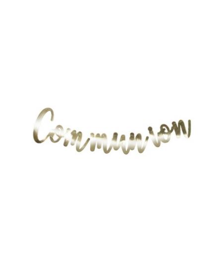GUIRLANDE COMMUNION METAL OR LETTRES 14CM - 1M