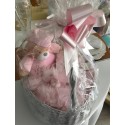 Panier naissance avec dragées pour fille