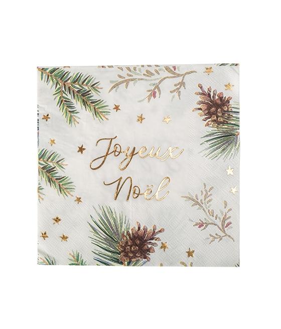 16 serviettes Nature boisée