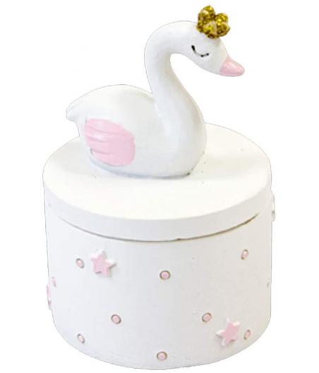 Joli boite décoration en forme de cygne Rose