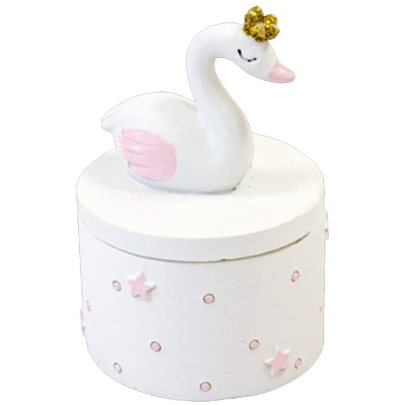 Joli boite décoration en forme de cygne Rose