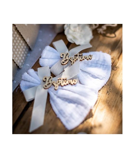 12 déco en bois Baptême 5 cm