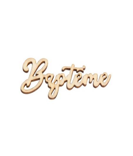 12 déco en bois Baptême 5 cm