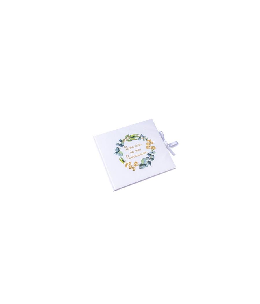 LIVRE D OR DE MA COMMUNION COURONNE EUCALYPTUS