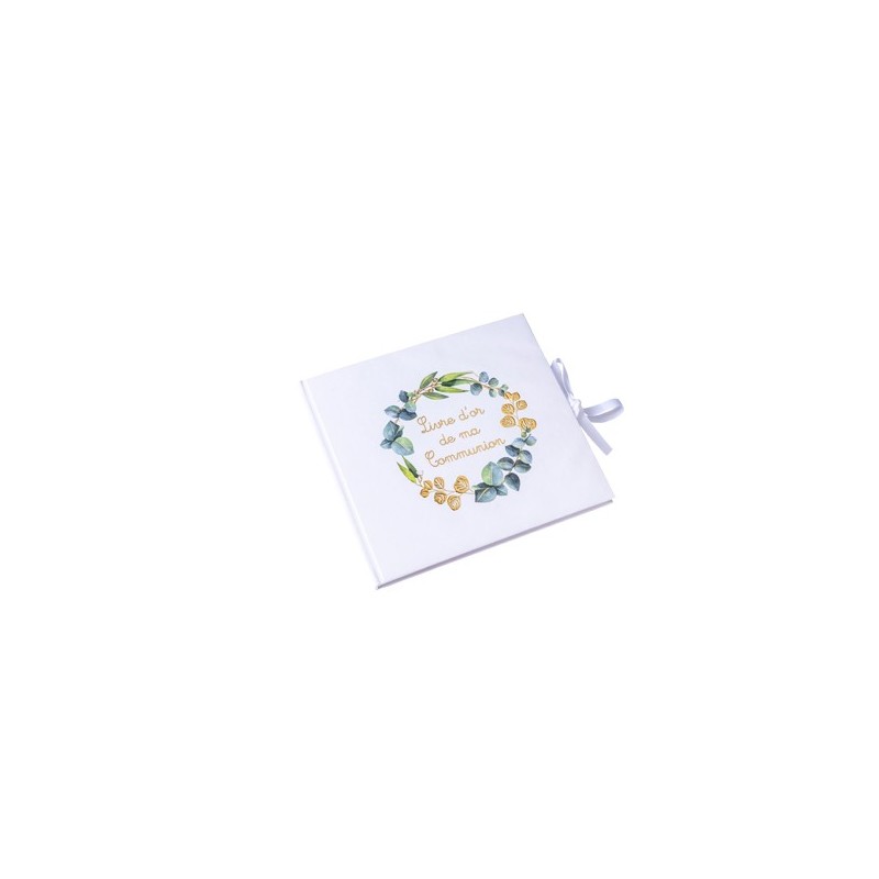 LIVRE D OR DE MA COMMUNION COURONNE EUCALYPTUS