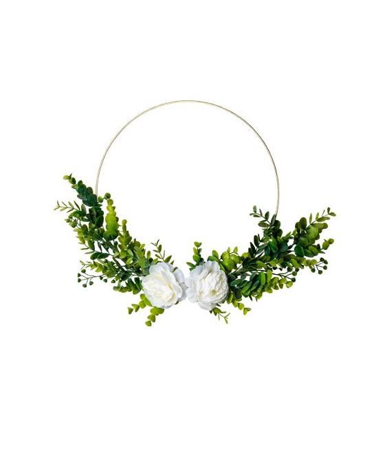 Couronne d'eucalyptus et pivoines