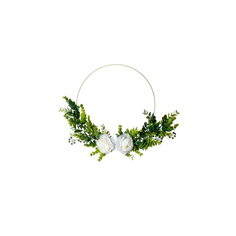 Couronne d'eucalyptus et pivoines