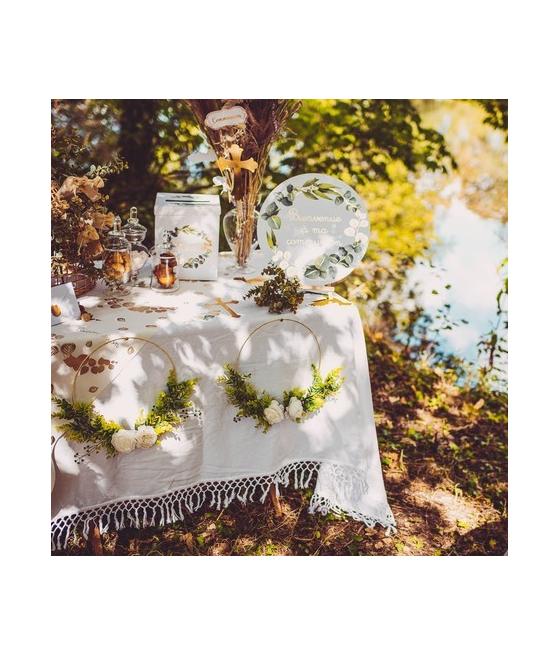 Couronne d'eucalyptus et pivoines