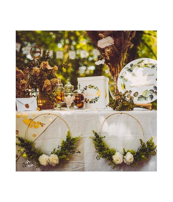 Couronne d'eucalyptus et pivoines