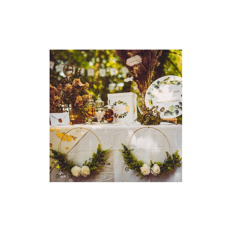 Couronne d'eucalyptus et pivoines