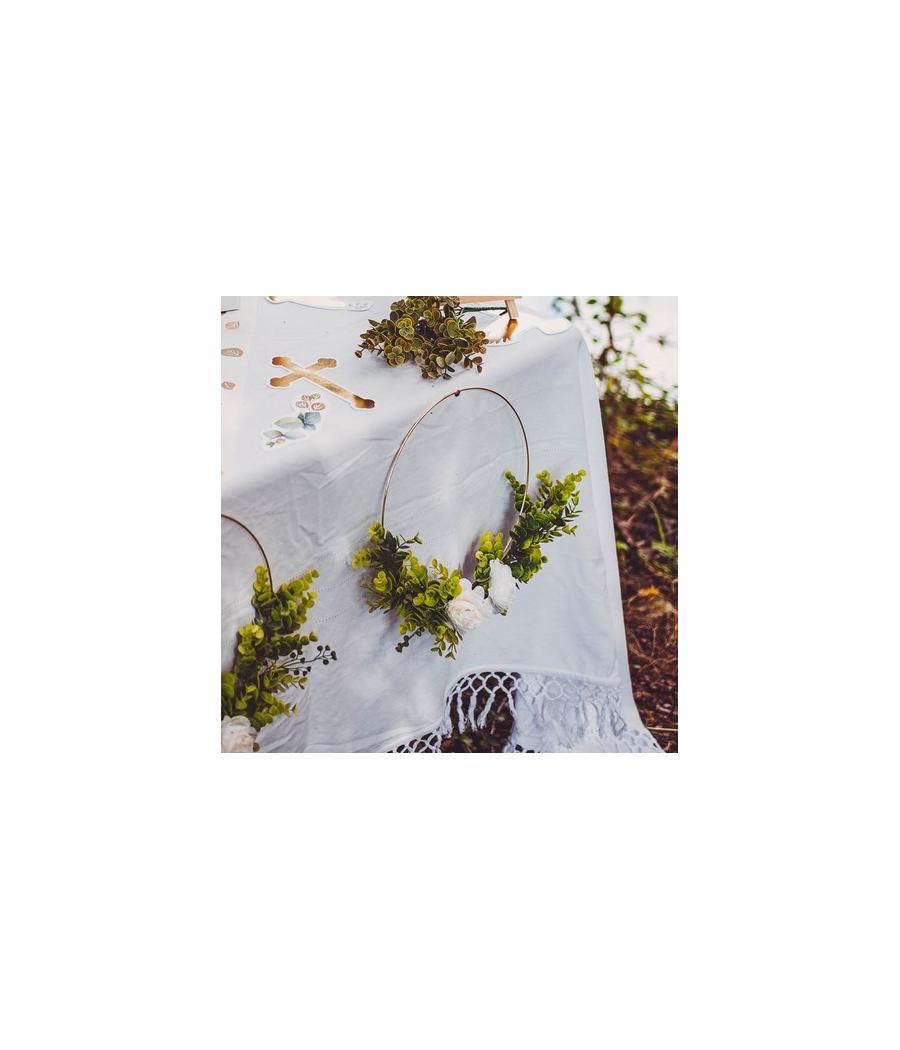 Couronne d'eucalyptus et pivoines