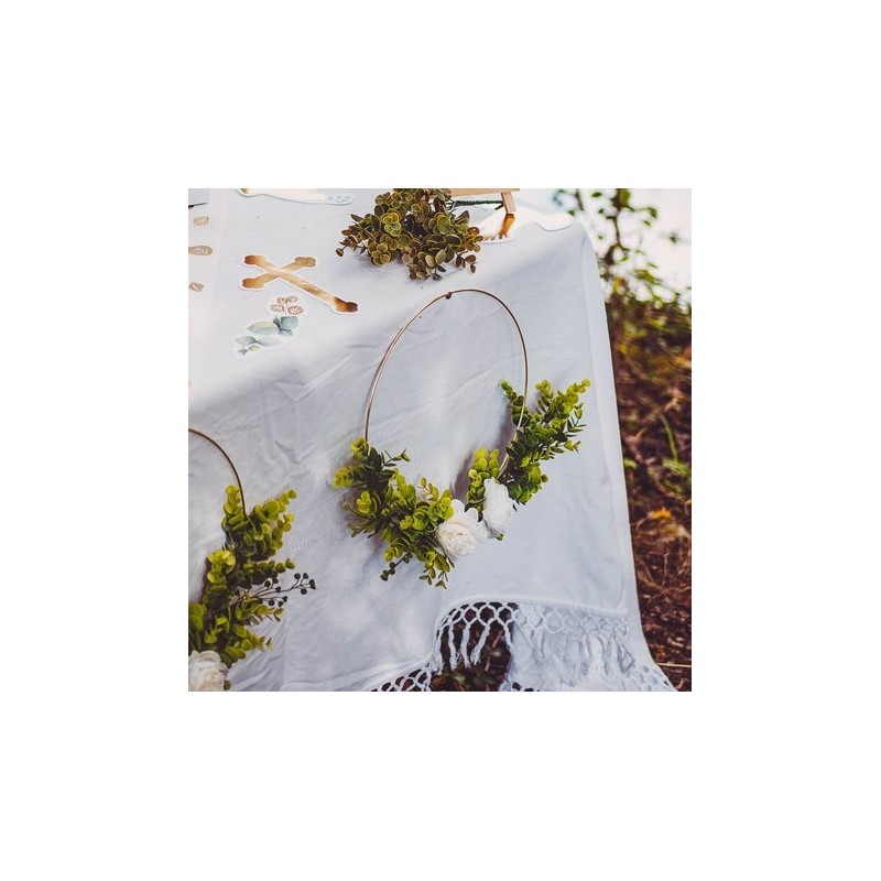 Couronne d'eucalyptus et pivoines