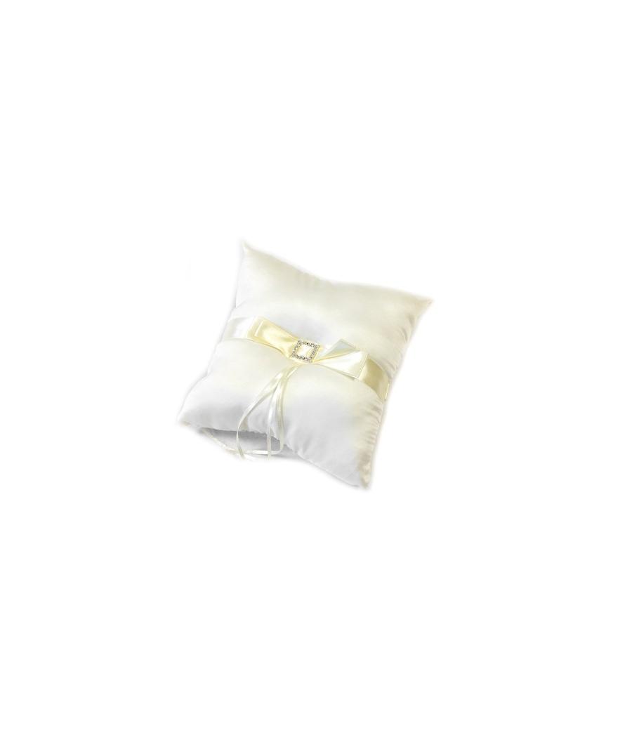 Coussin alliances gm noeud + strass ivoire 