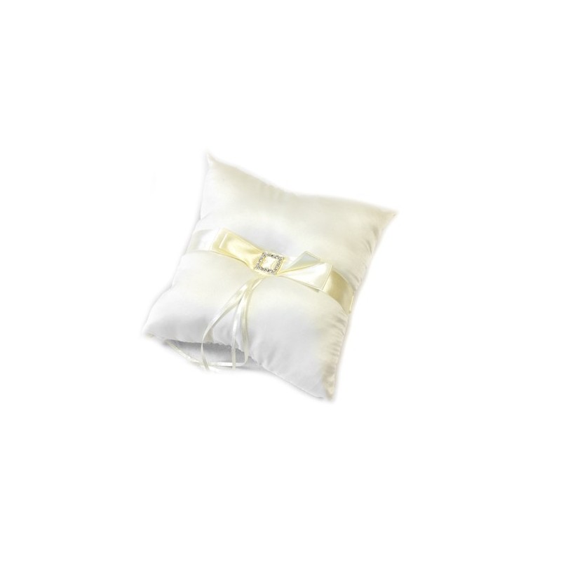 Coussin alliances gm noeud + strass ivoire 