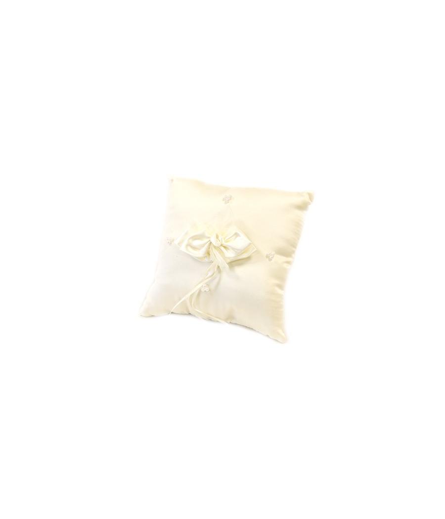 Coussin alliances gm noeud + perles Ivoire 