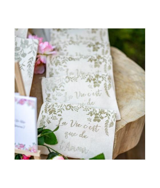 pochette veux tu etre ma temoin lin paillettes champagne 22.5x18cm