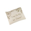 pochette veux tu etre ma temoin lin paillettes champagne 22.5x18cm