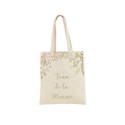 tote bag team de la mariée lin paillettes champagne 35.5x31cm