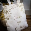 tote bag temoin qui dechire lin paillettes champagne 35.5x31cm