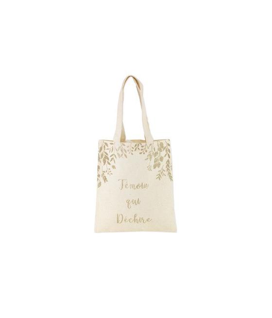 tote bag temoin qui dechire lin paillettes champagne