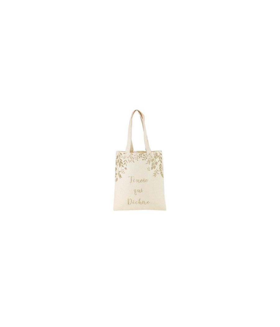 tote bag temoin qui dechire lin paillettes champagne