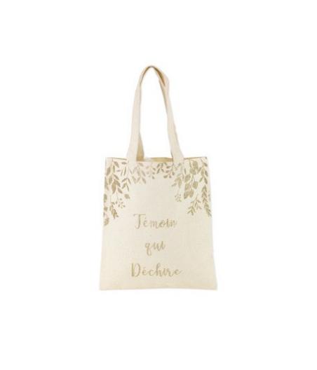 tote bag temoin qui dechire lin paillettes champagne