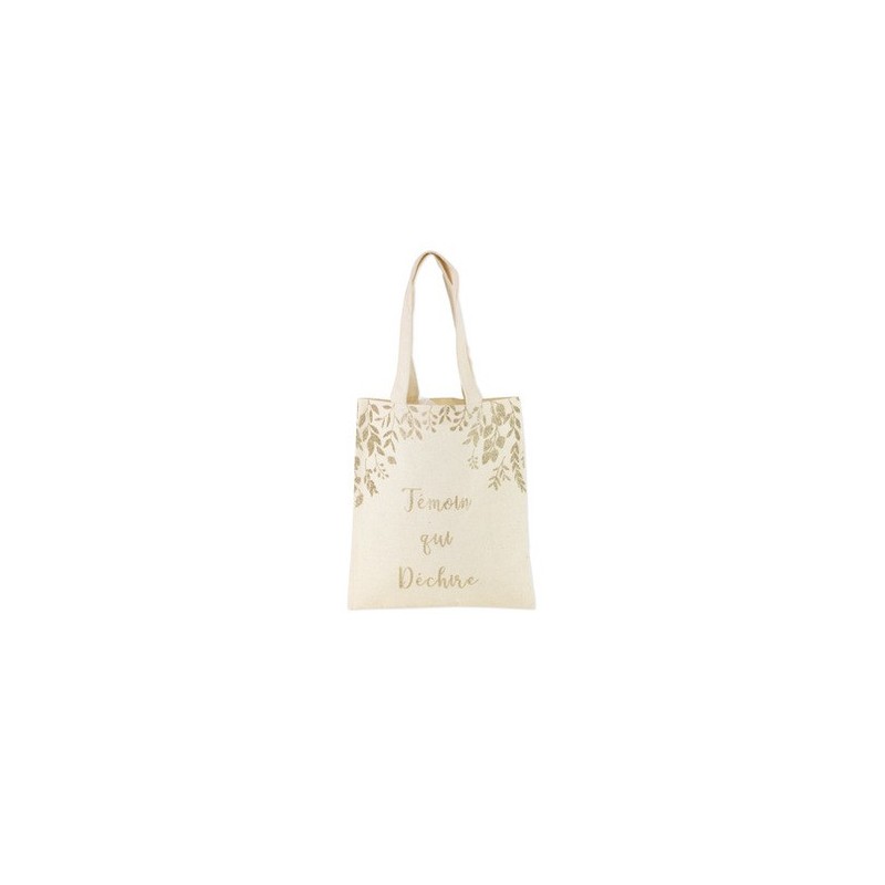 tote bag temoin qui dechire lin paillettes champagne