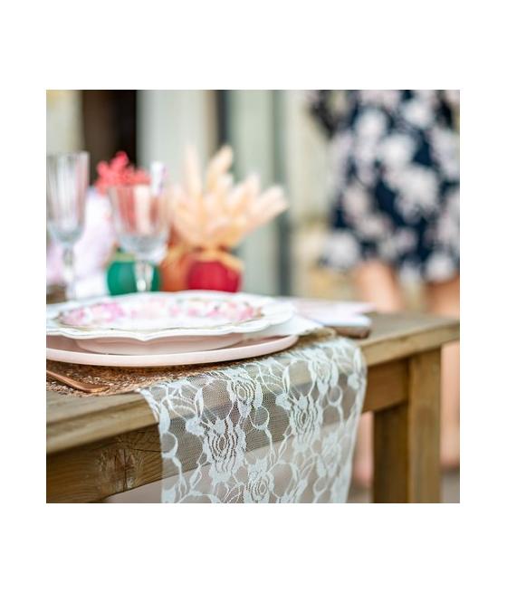 Chemin table jolie dentelle blanche 28cmx5m