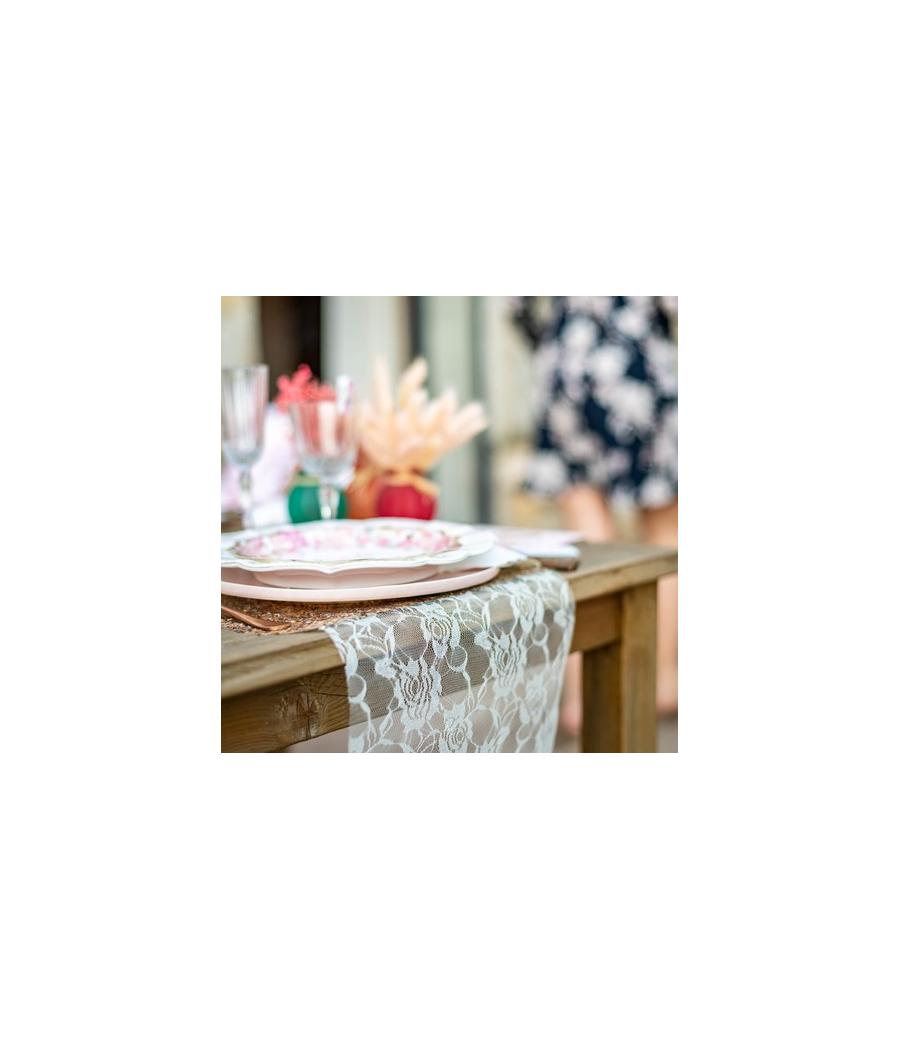 Chemin table jolie dentelle blanche 28cmx5m