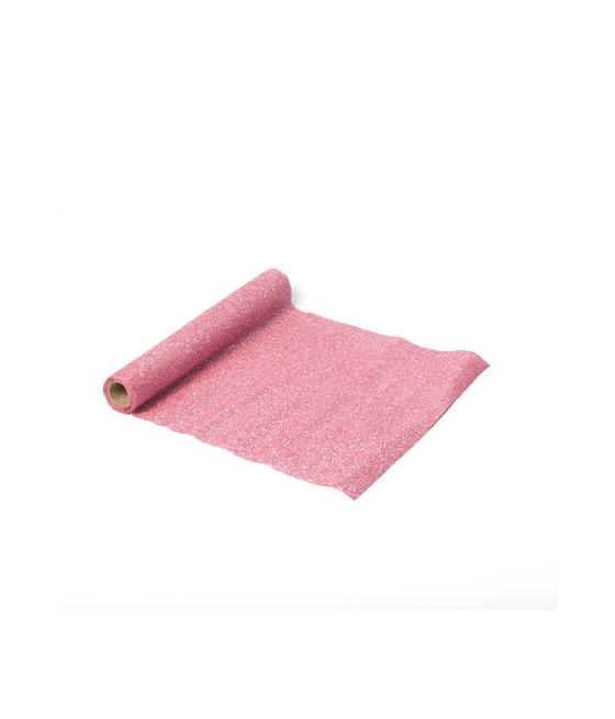 Chemin de table étincelant paillettes roses 30cmx3m