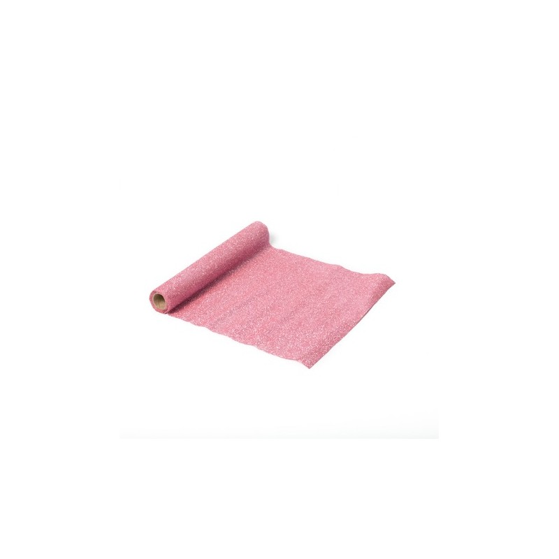Chemin de table étincelant paillettes roses 30cmx3m