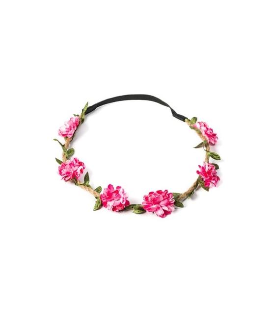 headband fleurs papier fuchsia