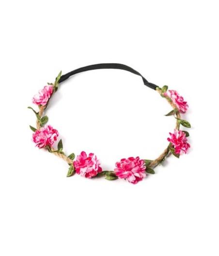 headband fleurs papier fuchsia